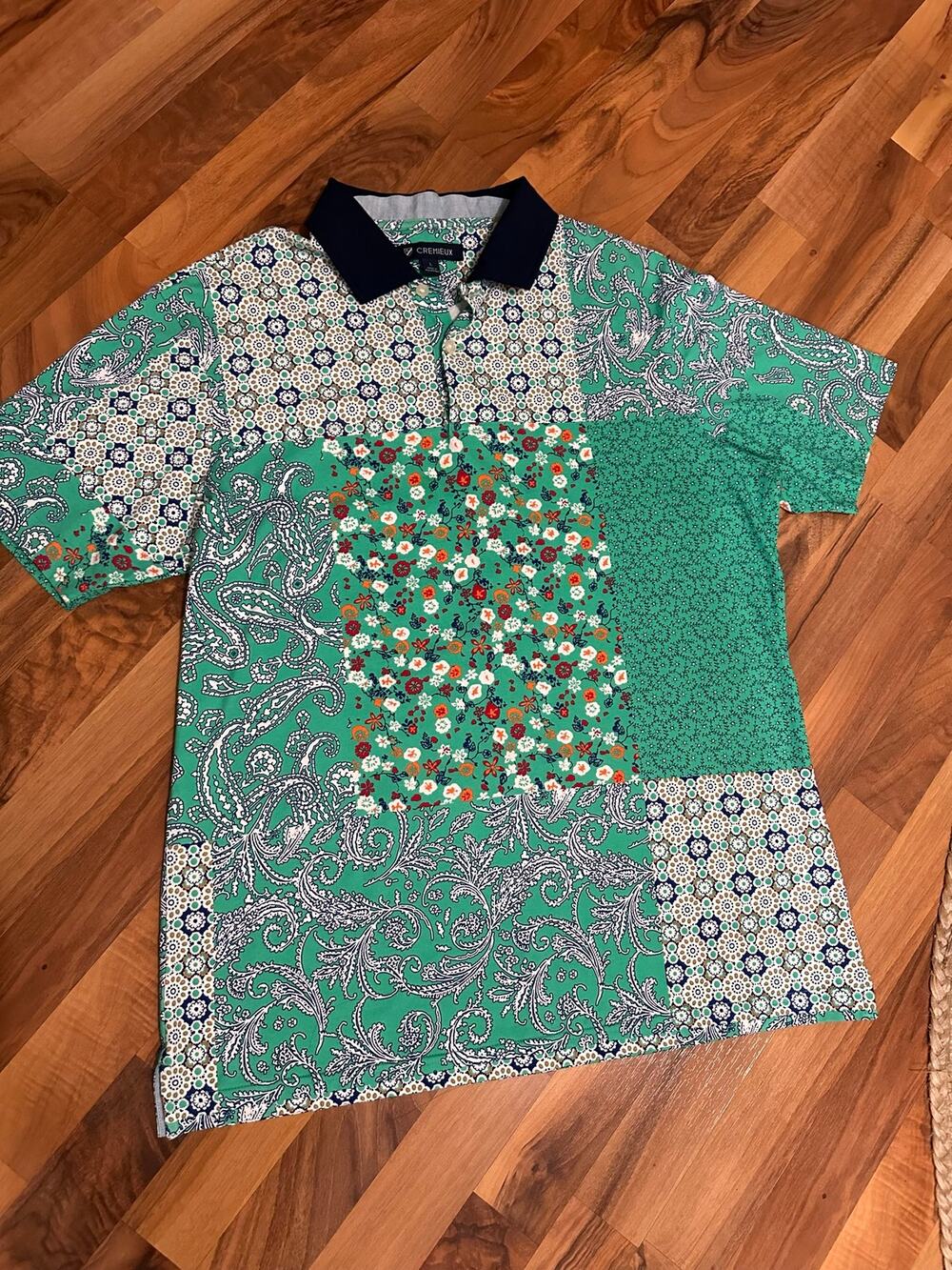Daniel Cremieux Blue Label Patchwork Floral/Paisley Jersey Short-Sleeve Polo